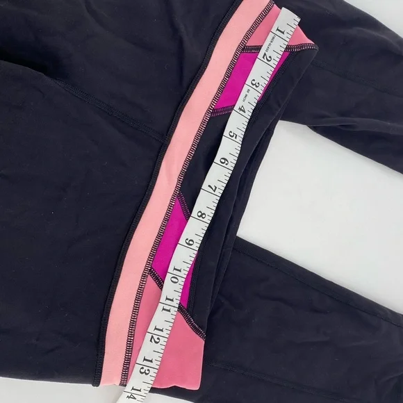 Lululemon Yoga Pants Black Pink Size 6 Regular - Picture 3 of 5